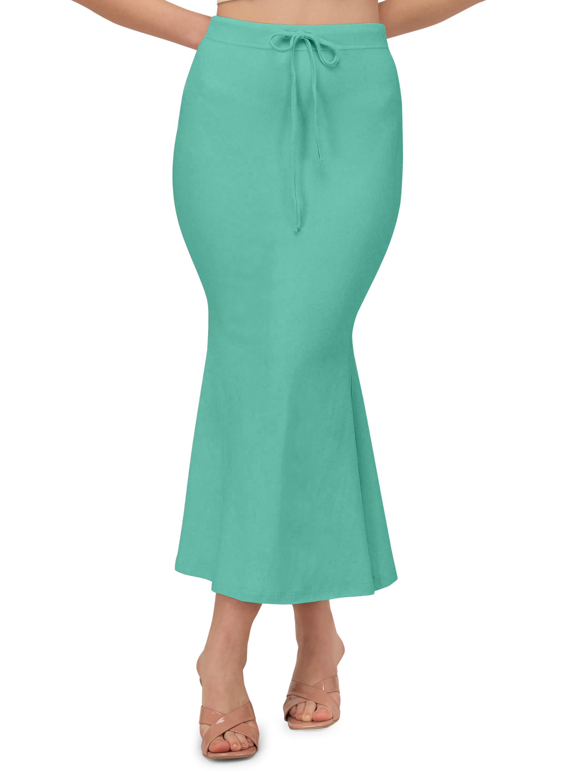 Mehrang Stretchable Saree Shapewear Petticoat for Women, Cotton Blended,Petticoat,Skirts for Women,Shape Wear Dress for Saree (in, Alpha, 3XL, Regular, Sea Green)