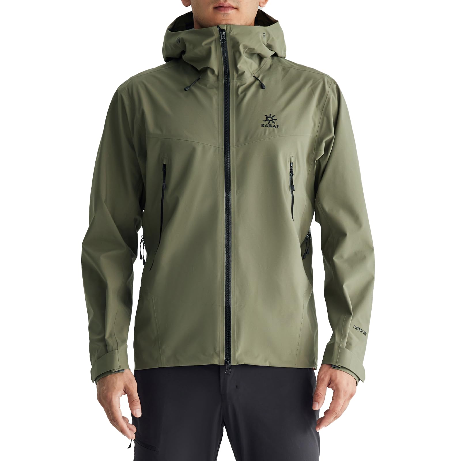 KAILASMen's Lightweight Waterproof Hooded Rain Jacket Outdoor Raincoat Shell Jacket for Hiking Travel