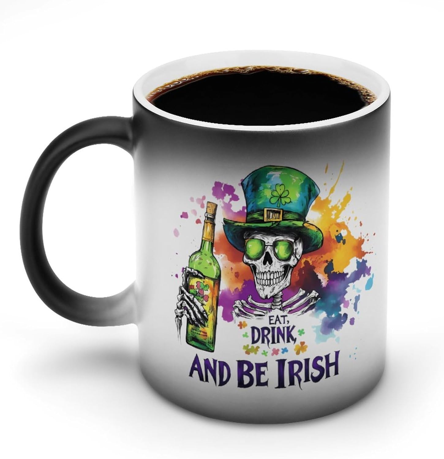 St Day Irish Patricksskull Beer Funny Color Changing Coffee Mug Ceramic Magic Cup Personalized Discoloration Tea Mugs