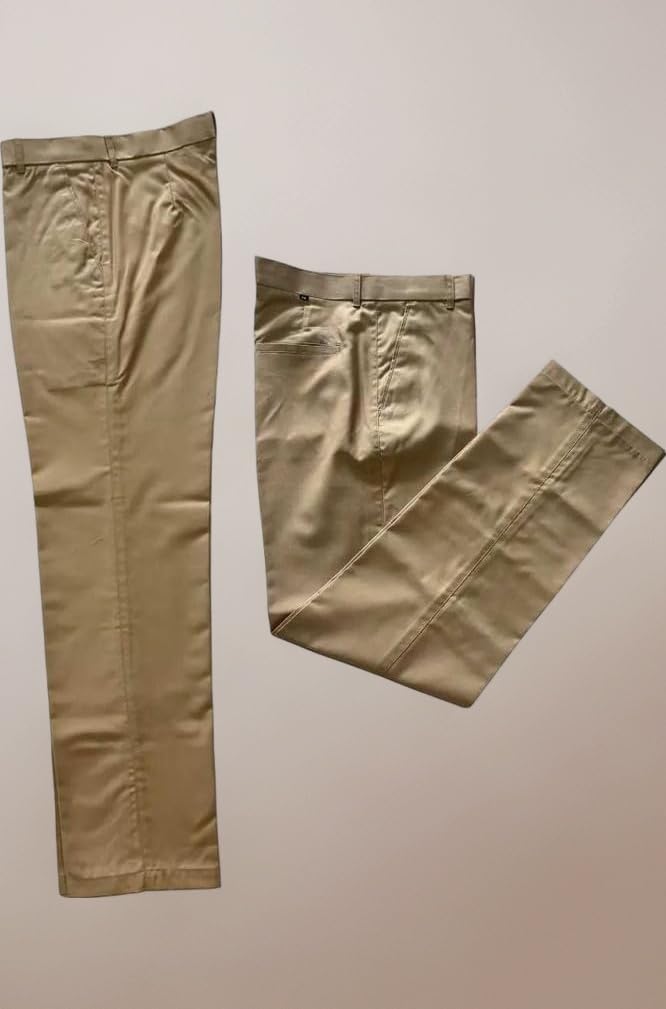 IOCL Indian Oil Salesman Uniform Khaki Pant | Polycotton Workwear Trousers 280 GSM Super Trovin Fabric | Regular Fit Durable Office Industrial Uniform Pant for Men