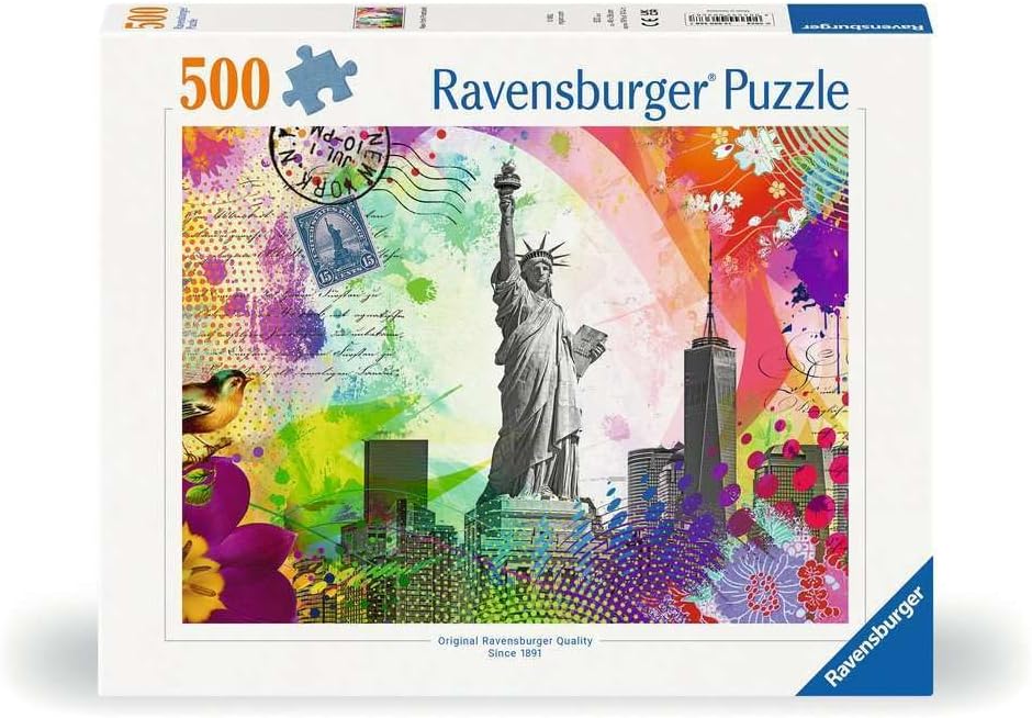 Ravensburger New York Postcard 500 Piece Jigsaw Puzzle for Adults - 12000368 - Handcrafted Tooling, Made in Germany, Every Piece Fits Together Perfectly