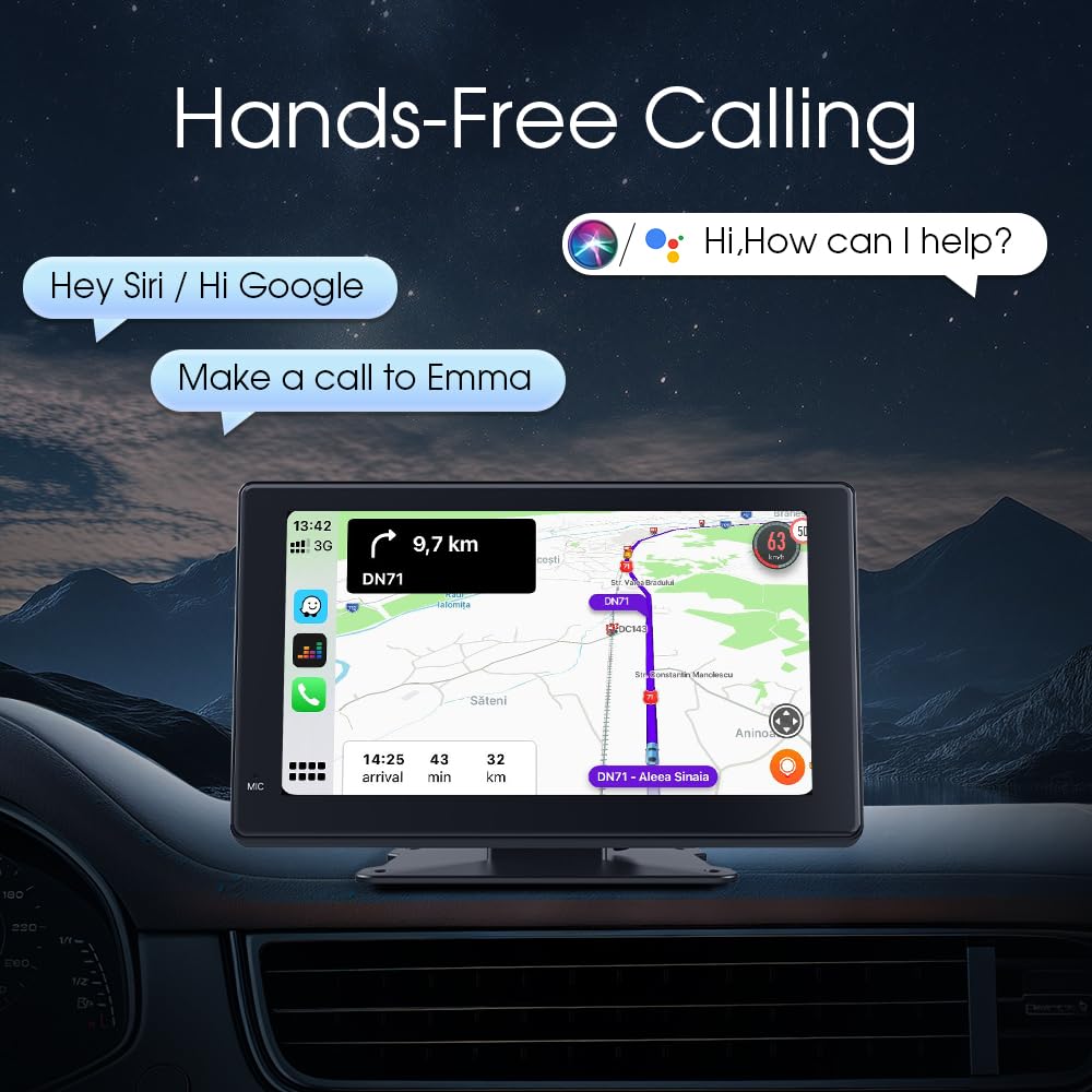 Haudio Schermo Per Auto,Carplay Wireless Andriod Auto,Touchscreen da 7 Pollici con 1080P Retrocamera Auto,Bluetooth|Mirror Link|AUX|FM Autoradio senza fili Compatibile con Tutti i Veicoli