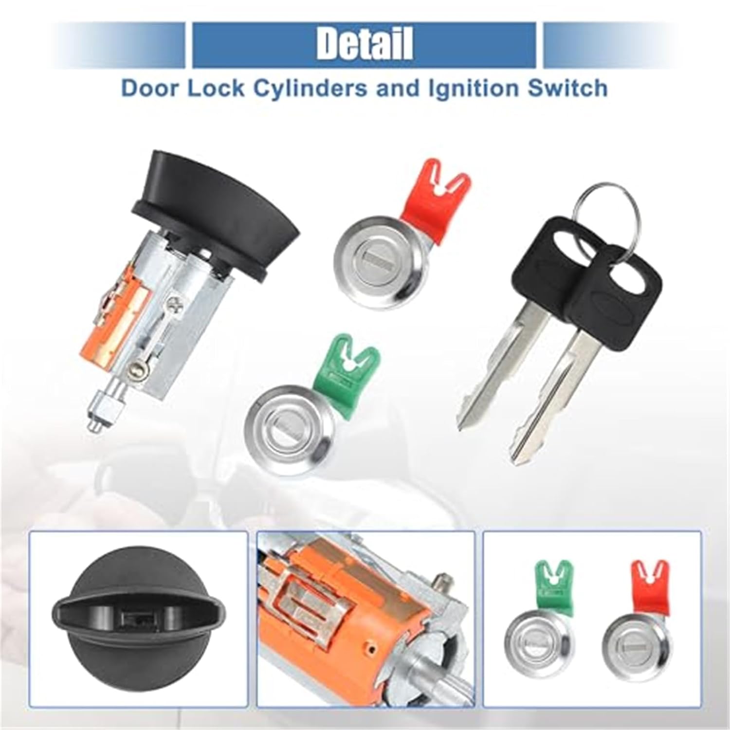 Generic Door Lock Cylinder Tumbler with Keys Set for Ford E150 250 350 Car Ignition Switch Lock