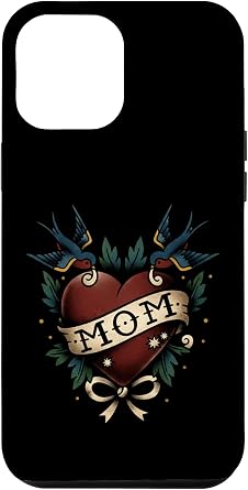 Mom Heart Swallow Bird Traditional Flash Tattoo Design Case for iPhone 12 Pro Max