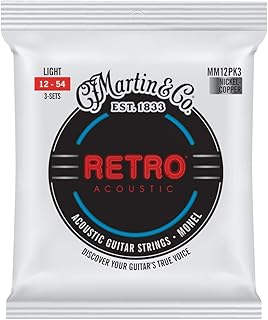 Retro® Acoustic Guitar Strings – Monel, Light Gauge (3-Pack) | Warm, Natural Tone with Long Life | Bulk Set for Acoustic Guitar Players