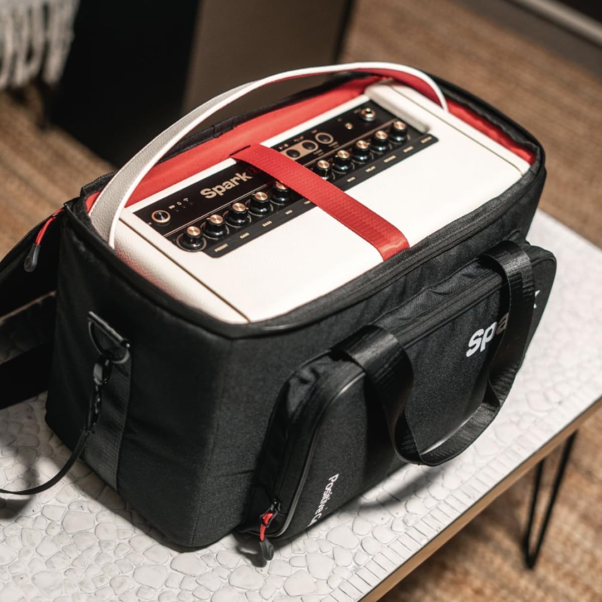 Positive Grid Spark 2 Pearl + Carry Bag Bundle – 50W Smart Guitar Practice Amp & Bluetooth Speaker with Built-in Looper, AI Features & Smart App for Electric, Acoustic, & Bass Guitar