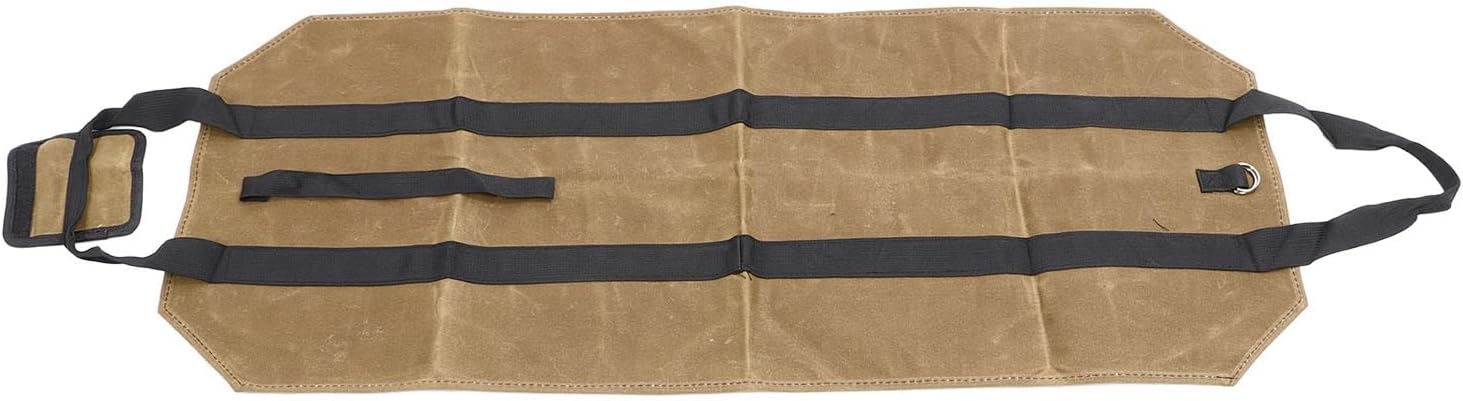 Waxed Canvas Log Carrier Bag, Firewood Holder for Fireplace and Wood Stove, Water Firewood Carrying Bag with Handles, Durable Canvas Storage Bag for Camping Picnic Tools (Khaki)