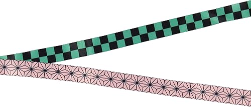 Miniatura 4 de Demon Slayer Cordón Tanjiro y Nezuko de Cosplay Manga Anime Soporte para Tarjetas de Identificación Llavero con Colgante Grande de Goma de 2"