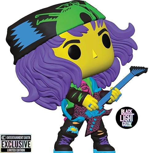 Miniatura 2 de Funko Pop! Stranger Things - Figura de vinilo de Eddie con guitarra Blacklight #1462, exclusivo de Entertainment Earth