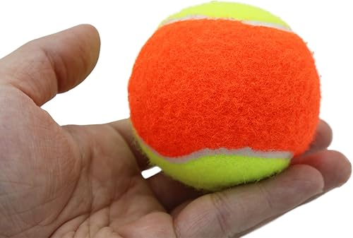 Miniatura 7 de Pelotas de tenis, paquete de 12 pelotas de tenis de baja compresión del 50% para principiantes, jóvenes, niños, entrenamiento con bolsa de malla