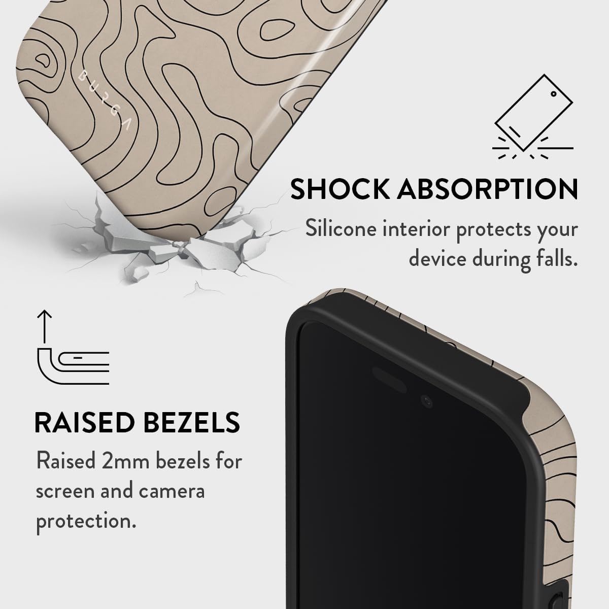 BURGA Phone Case for iPhone 16 - Cute, Trendy, Aesthetic, Pattern Phone Cover, Hard Shell Protection - fits Apple iPhone 16 Case for Women and Men