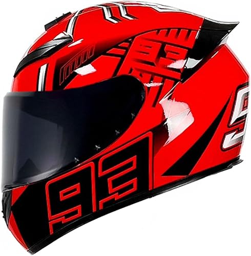 Casco de motocicleta de cara completa unisex para adultos, aprobado por DOT, casco negro integrado de cara completa, casco abatible con visera HD,