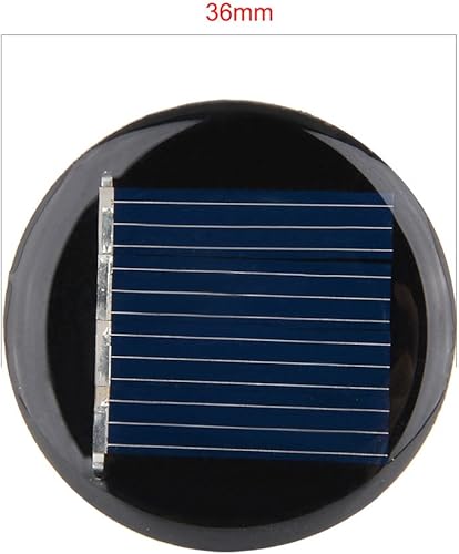 Miniatura 3 de uxcell - 5 unidades de 2 V 40 mA Poly Mini panel de células solares redondas módulo DIY para juguetes ligeros cargador 1.417 in diámetro