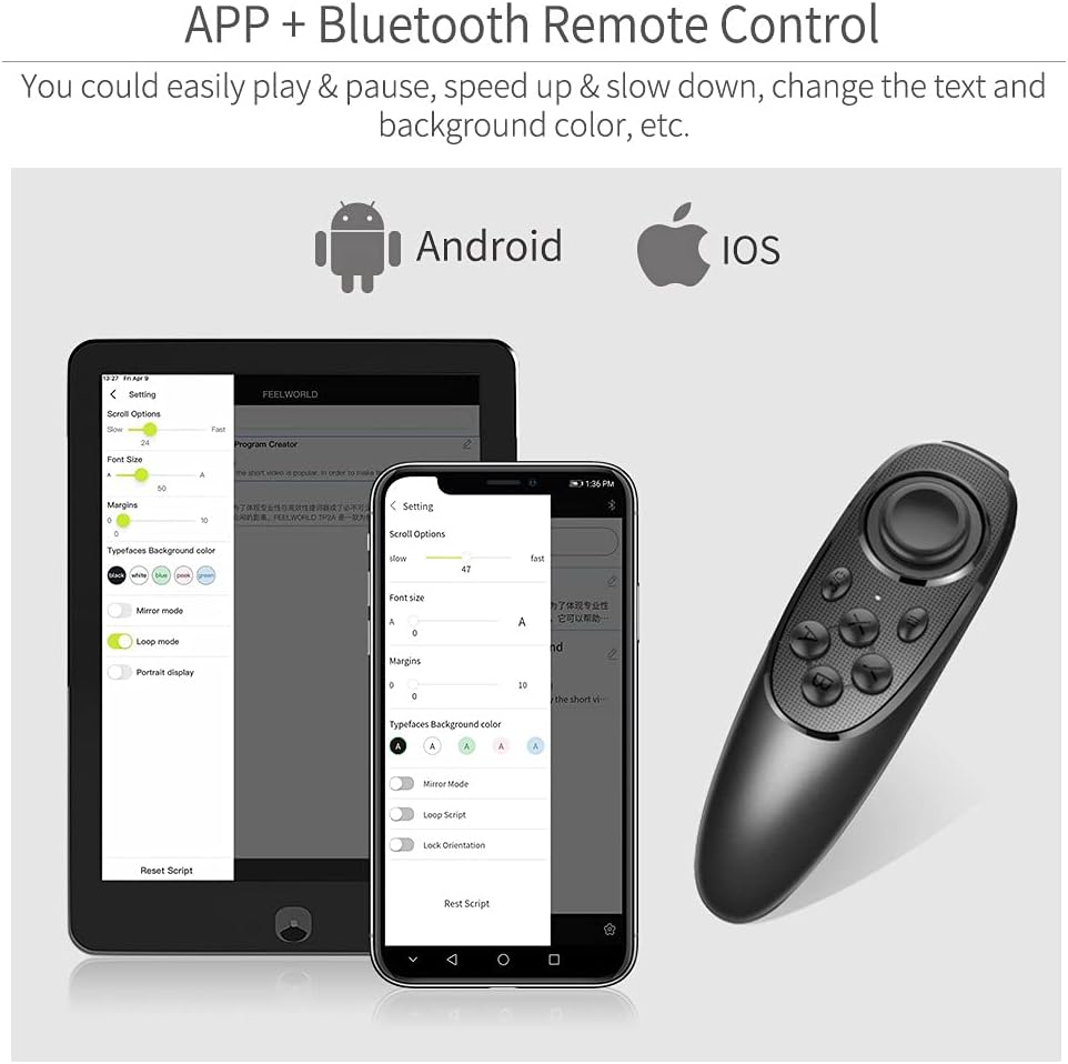 FEELWORLD teleprompter app and remote control