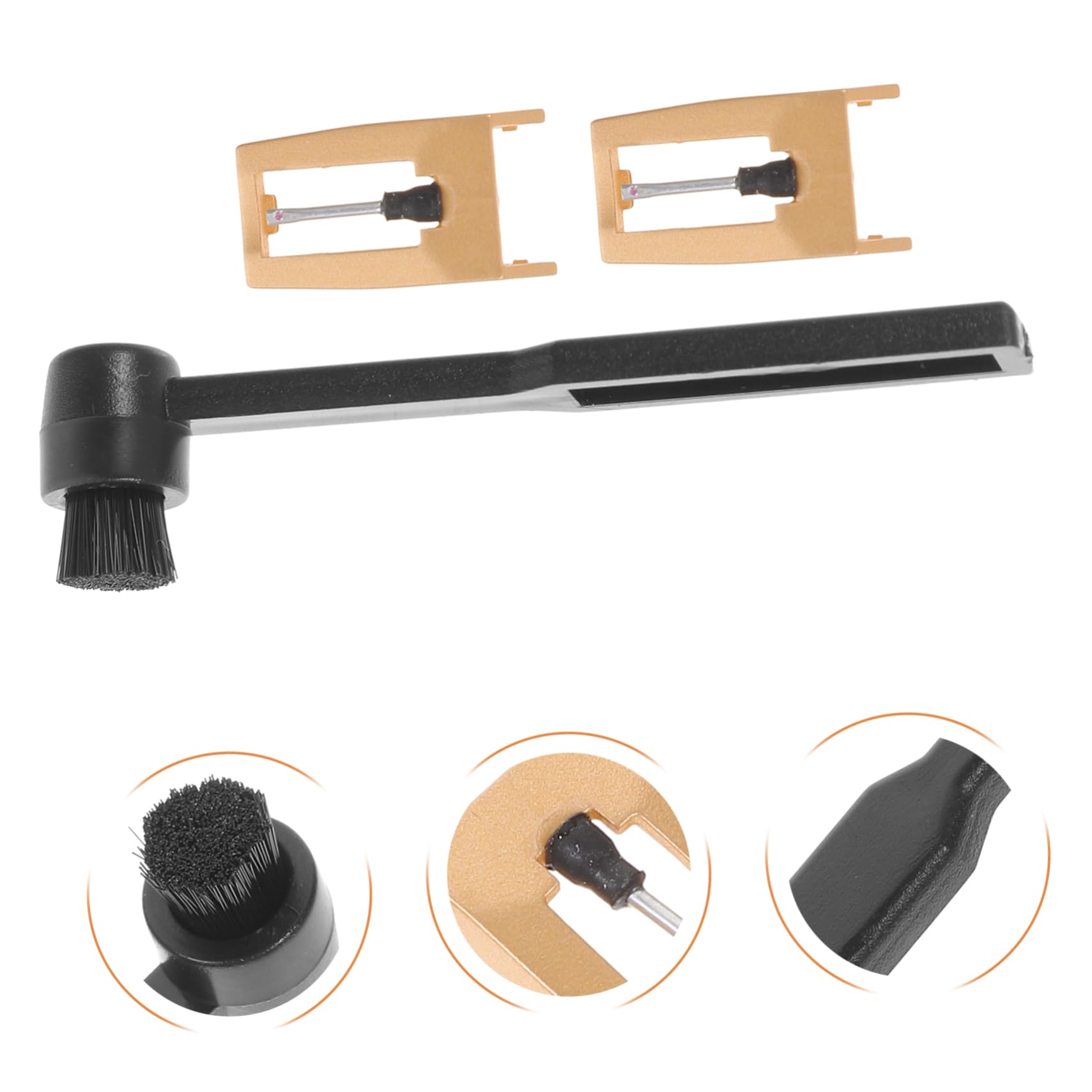 OFFSCH Record Player Replacement Needle Turntable Needle Replacement Stylus Needle for Vinyl Records Metal Turntable Needle Brush for Sound