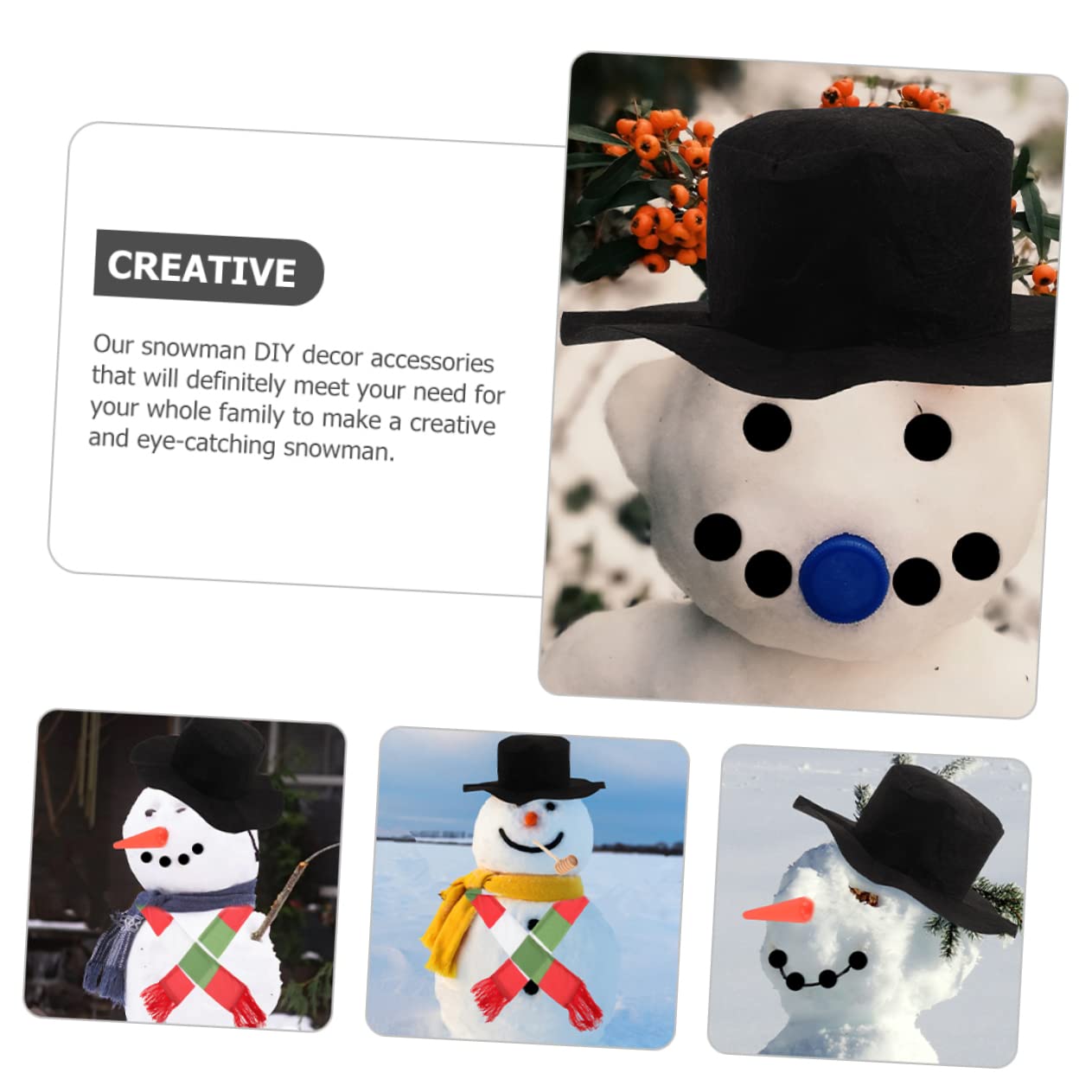 MAGICLULU 4 Set Pupazzo di Neve Vestito Decori di Pupazzo di Neve di Natale Pupazzi di Neve Pupazzo di Neve Che Fa Oggetti di Scena Accessori per Vestire Il Pupazzo di Neve Gnomi Stoffa