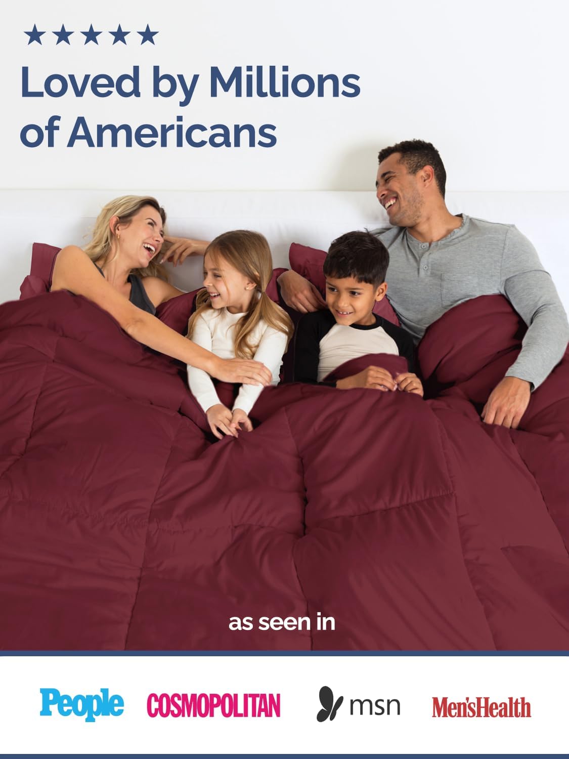 Queen Size, Burgundy Alternative Down Comforter - Warm, Lightweight & Breathable Hotel Quality Bedding Set for Men, Women, Kids & Teens - All Season Oversized Cooling Microfiber Duvet Insert Comforter - Image 6