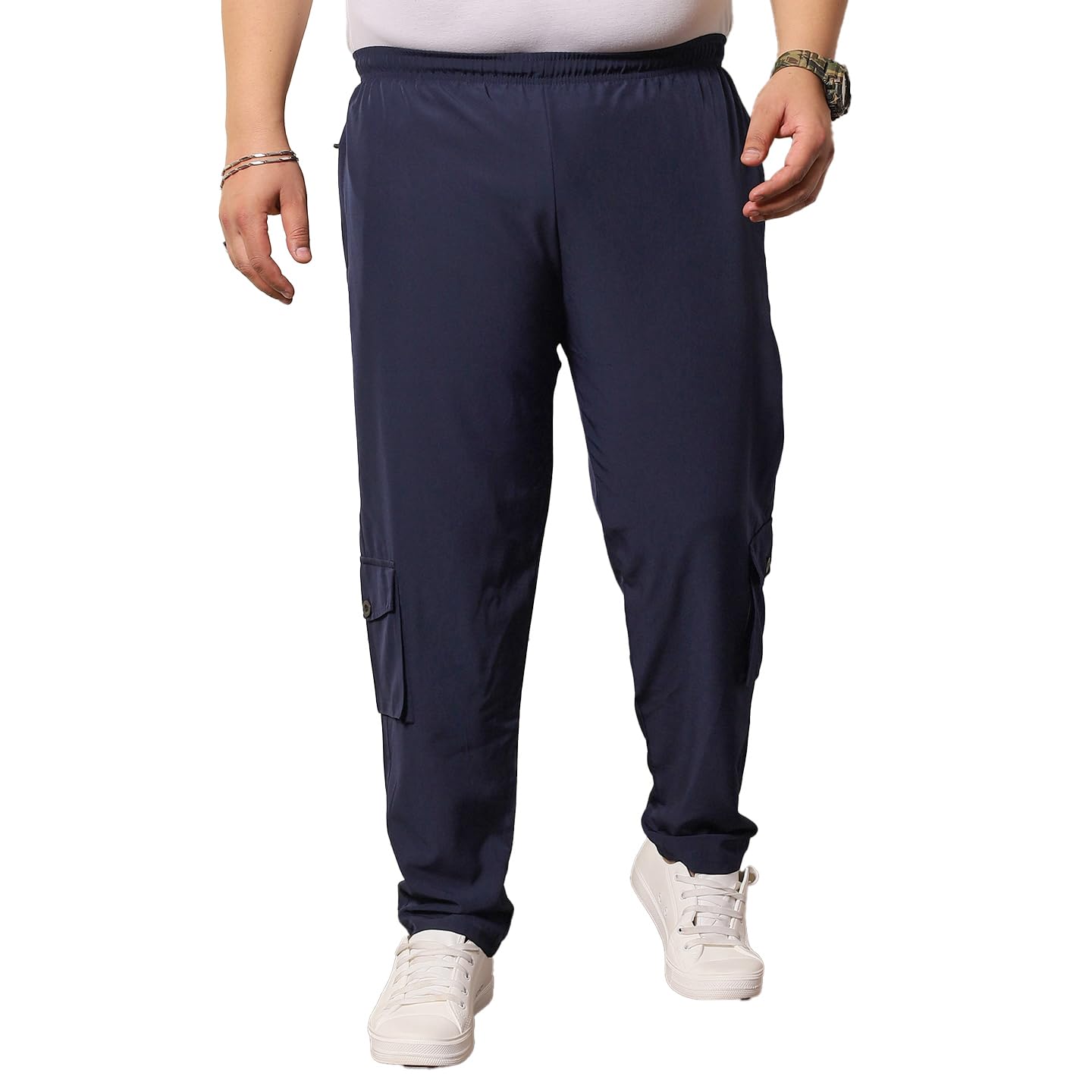 BigbananaPlus Size Men's Regular Fit Solid Trackpants