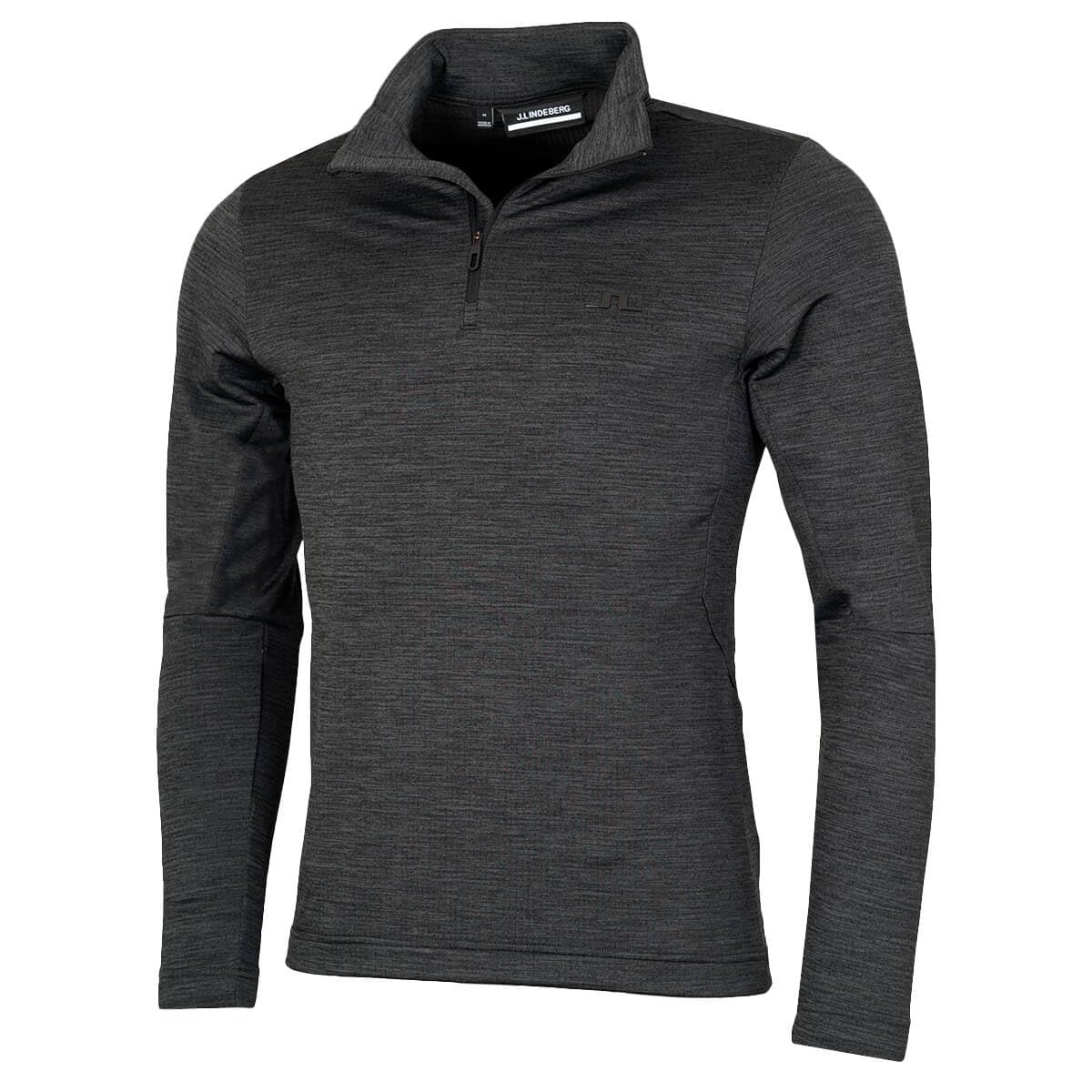 J.Lindeberg Mens Destry Zip Mid Layer Sweater - Black Melange - M