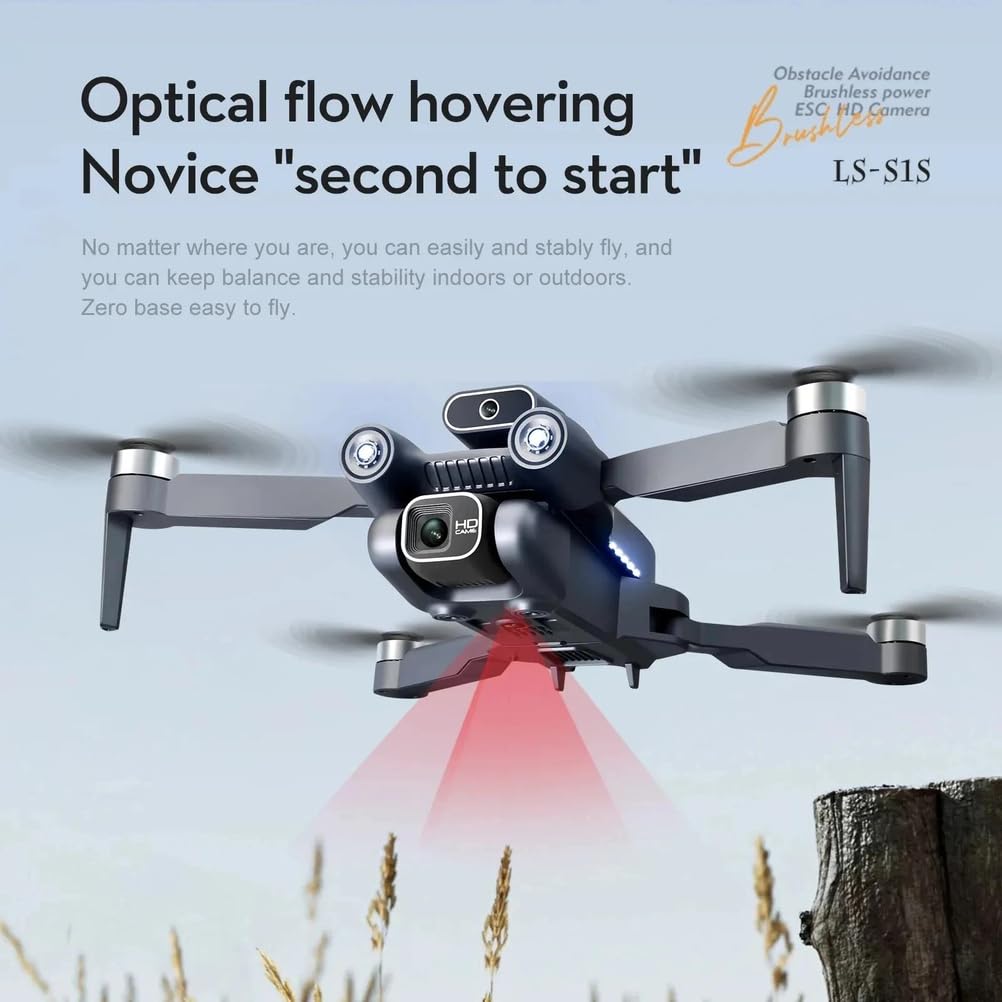 Dual Battery,Nuevo Mini dron S1S con cámara 8K, Profesional, Motor sin escobillas, dron con cámara Dual HD, cuadricóptero Plegable, Juguetes para Evitar obstáculos