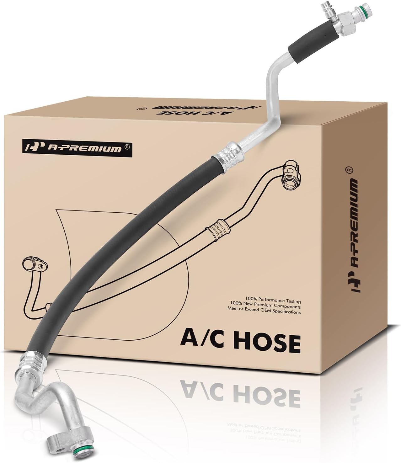 A-Premium A/C Suction Hose Assembly Compatible with Honda Element, 2003-2008, 2.4L, Compressor to Evap