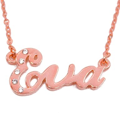 Eva Personalized Name Necklace 18K Rose 
