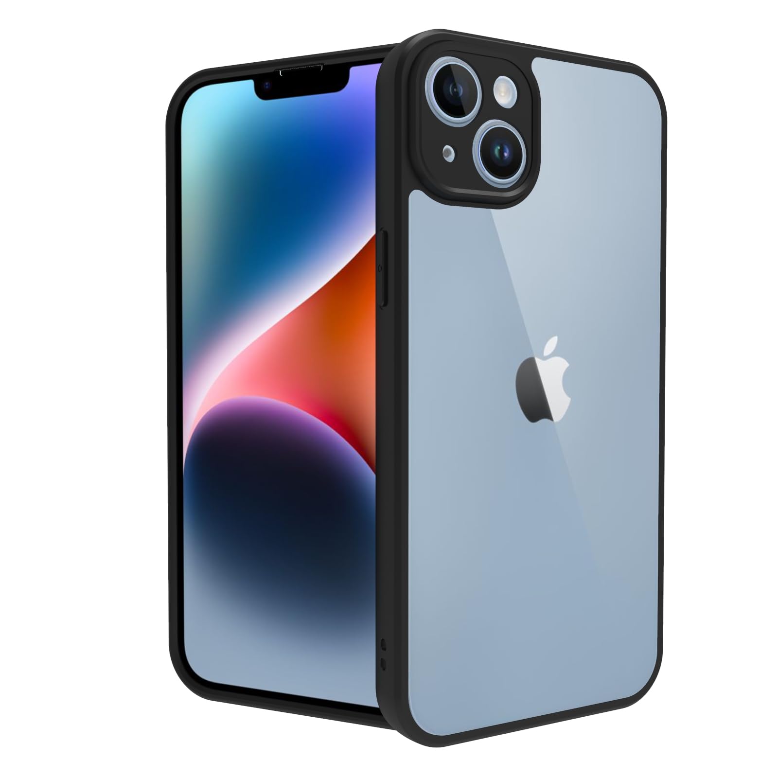 RIGGEAR Shockproof Sleek Hybrid Armor Back Cover Case with Drop Protection Corner Airbags for Apple iPhone 14 Plus (Clear PC+ Black TPU Bumper) (B0CFF3XSTP) Amazon Price History, Amazon Price Tracker