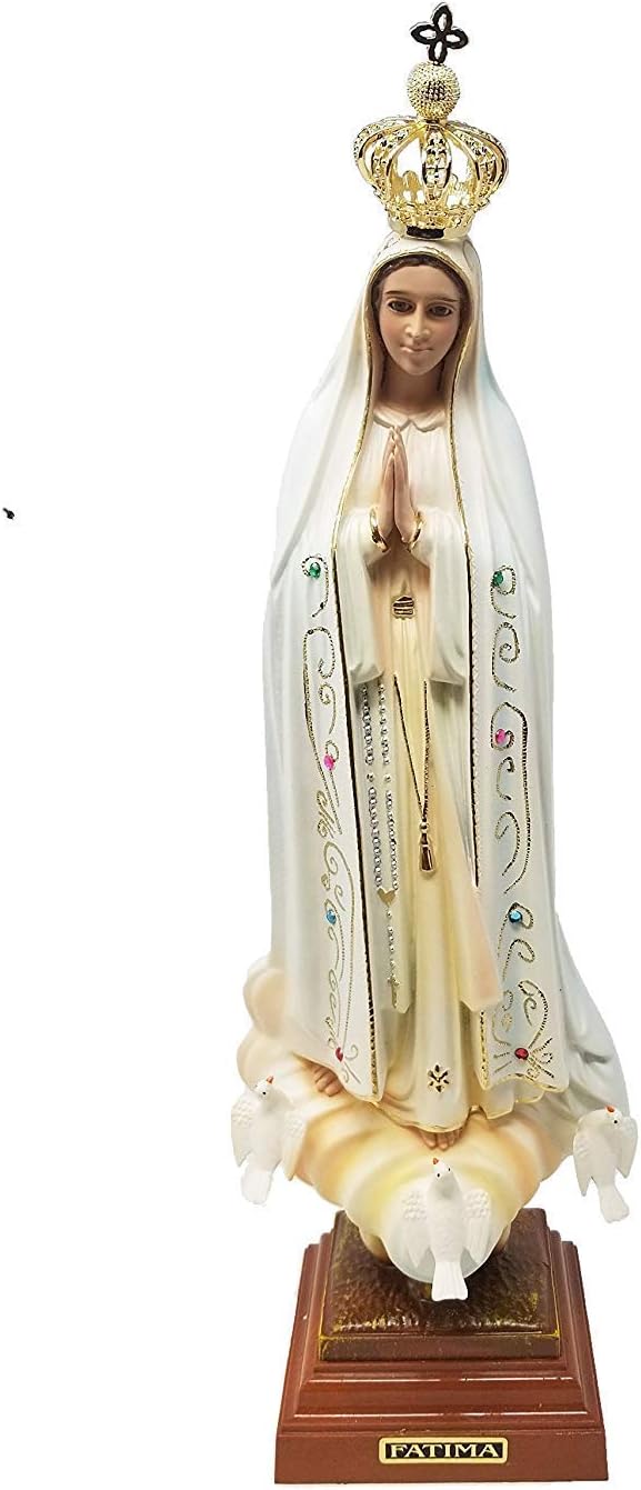 Our Lady of Fatima Blessed Mother Virgin Mary 12 Inch Statue