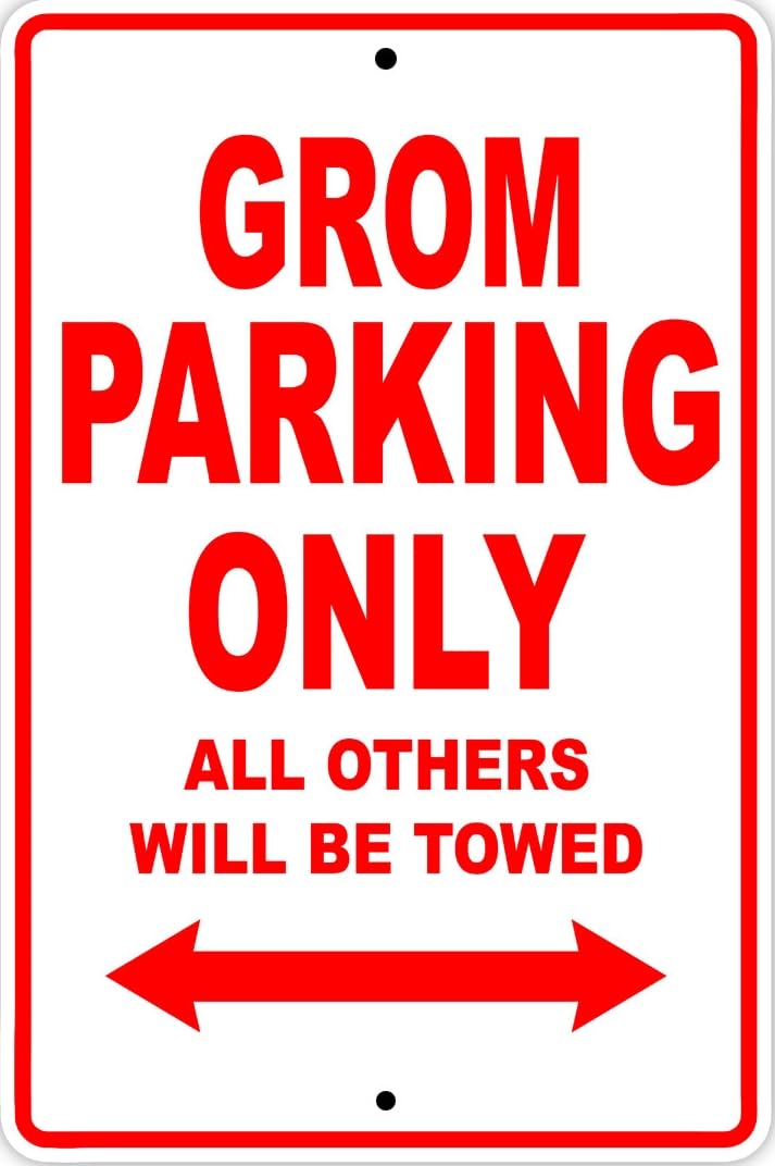 Grom Parking Only Towed Motorcycle Bike Chopper Notice Metal Sign