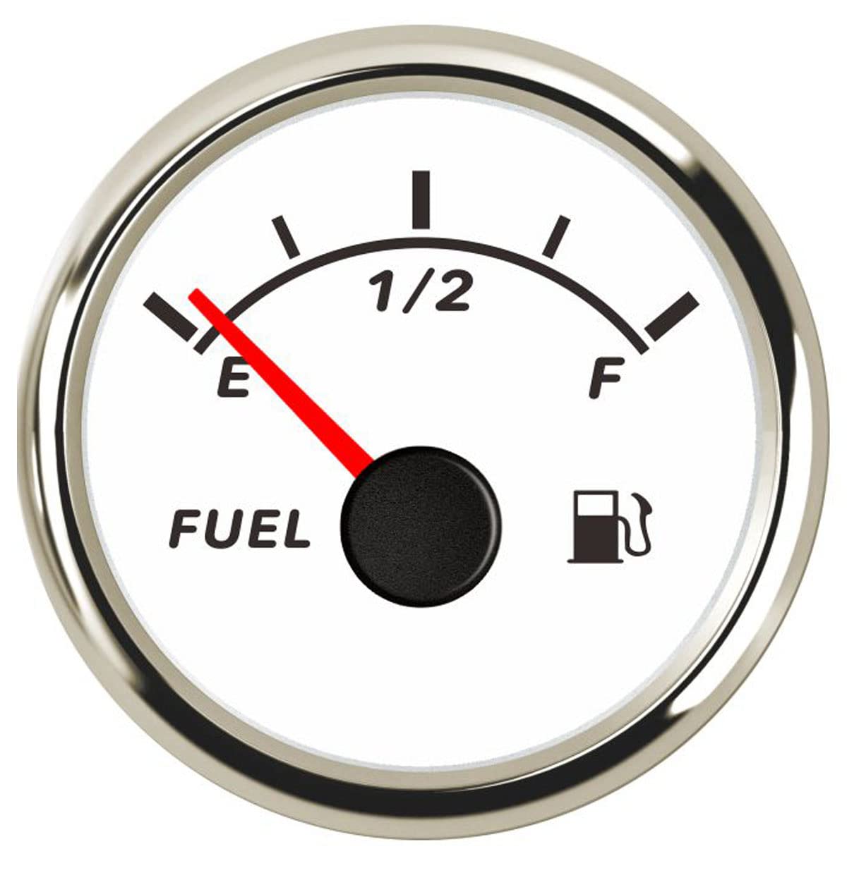 2" Digital Fuel Level Gauge Meter 0-190ohm Red Color Background Light 52mm 12V/24V with Gauge Mount