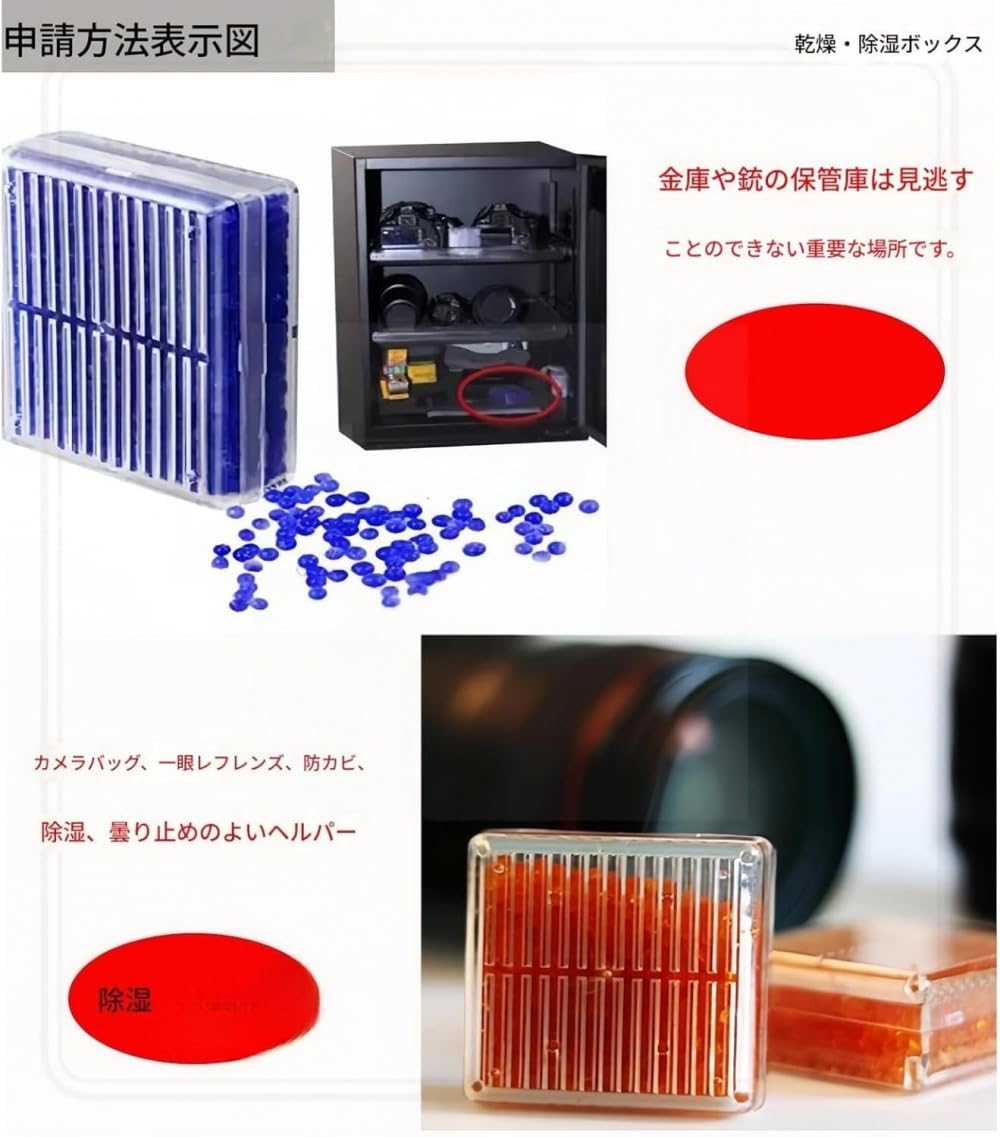 Amazon.co.jp: SLLS 再利用可能シリカゲル乾燥剤・湿気吸収ボックス