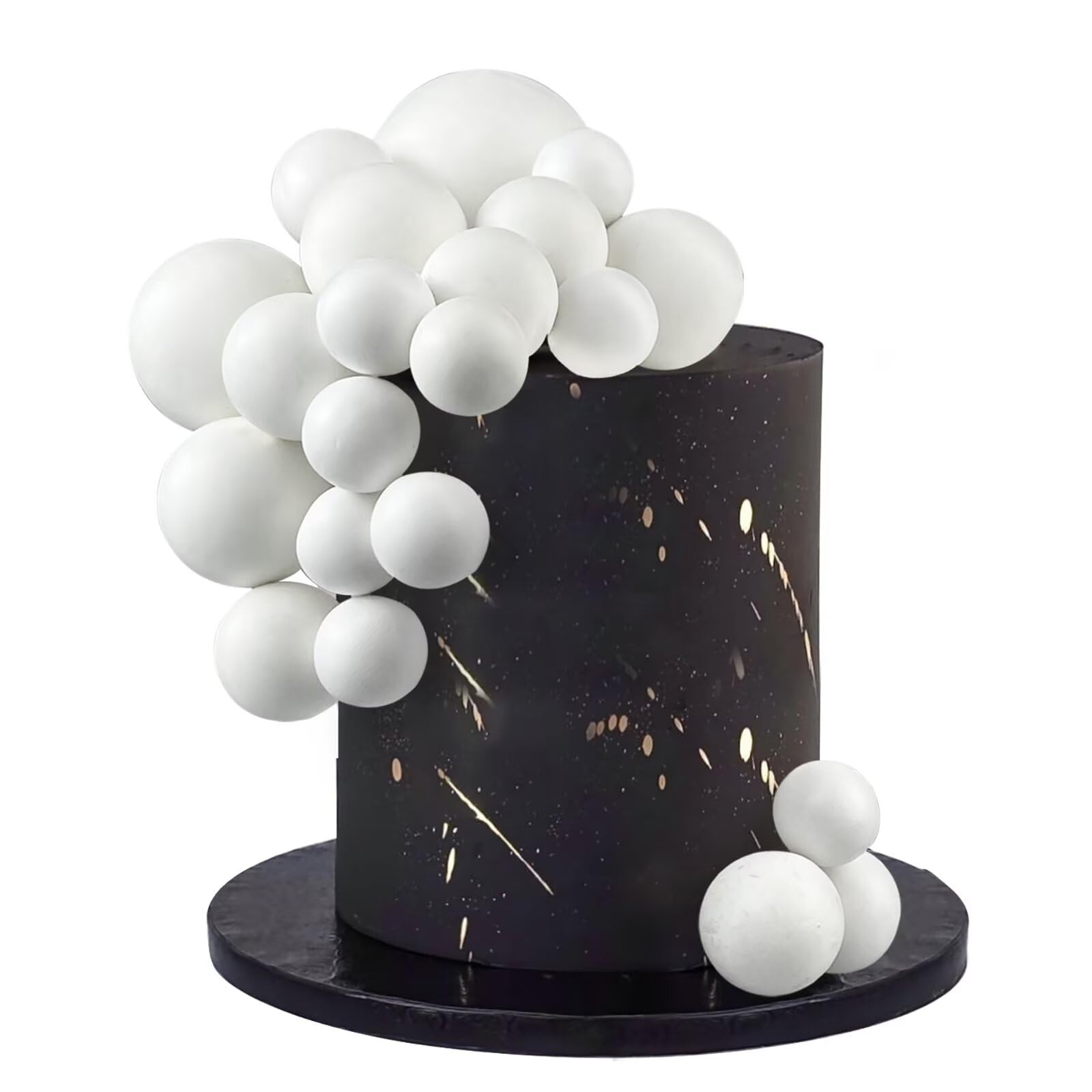 18 PCS Balls Cake Topper White 5 Sizes Ball Cake Picks for DIY Baking Wedding Anniversary Birthday Decoration