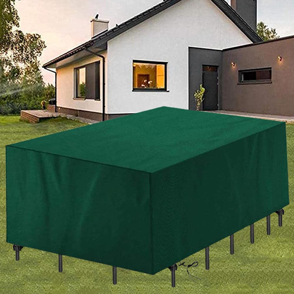 Beschermhoes voor Tuinmeubelen Tafelafdekking Waterdichte Anti-UV Zware 420D Oxford Terrasmeubelhoezen Outdoor,voor Tafels Terrasstoelen Tuinmeubelen -Green_120x80x85cm