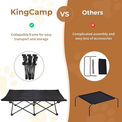 Miniatura 4 de KingCamp Cama elevada para perros grandes, cama elevada para mascotas con malla transpirable lavable y pies antideslizantes, perfecta para