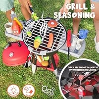 JOYIN 34 PCS Kitchen Toy Set, BBQ Play Grill, Cooking Toy Set, Little Chef Play, Kids Grill Playset Interactive BBQ for Kids with Light & Sound, Birthday Gift for Boys Girls - Image 3