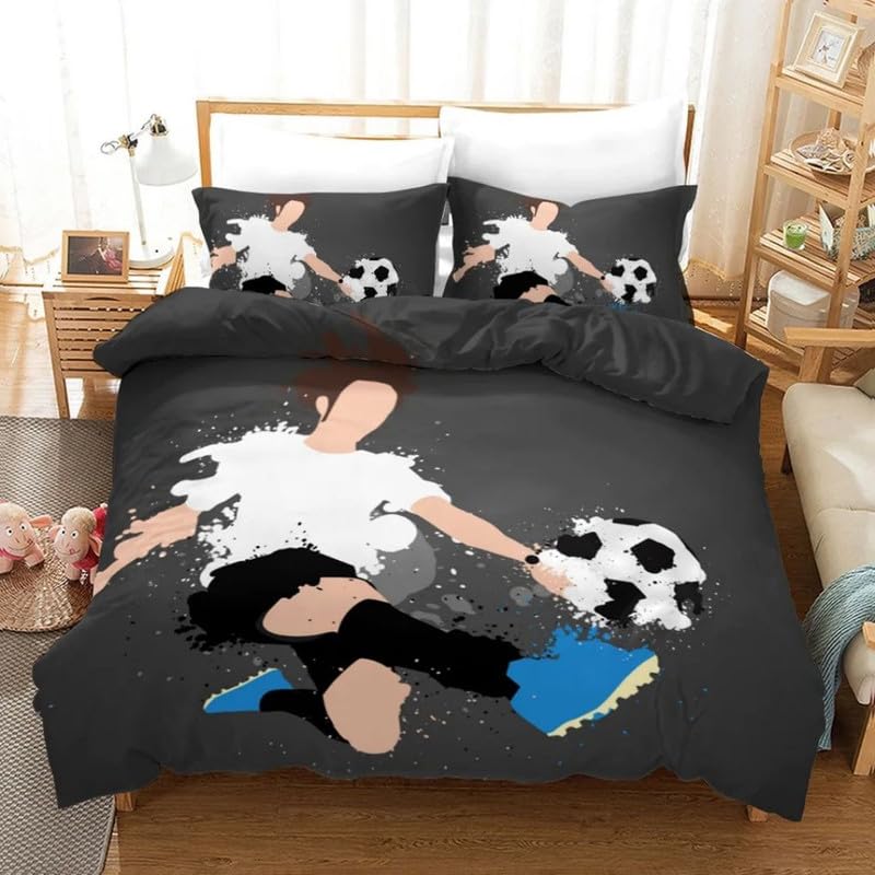 Housse de couette 90x190 football gris pour transformer la chambre des petits champions