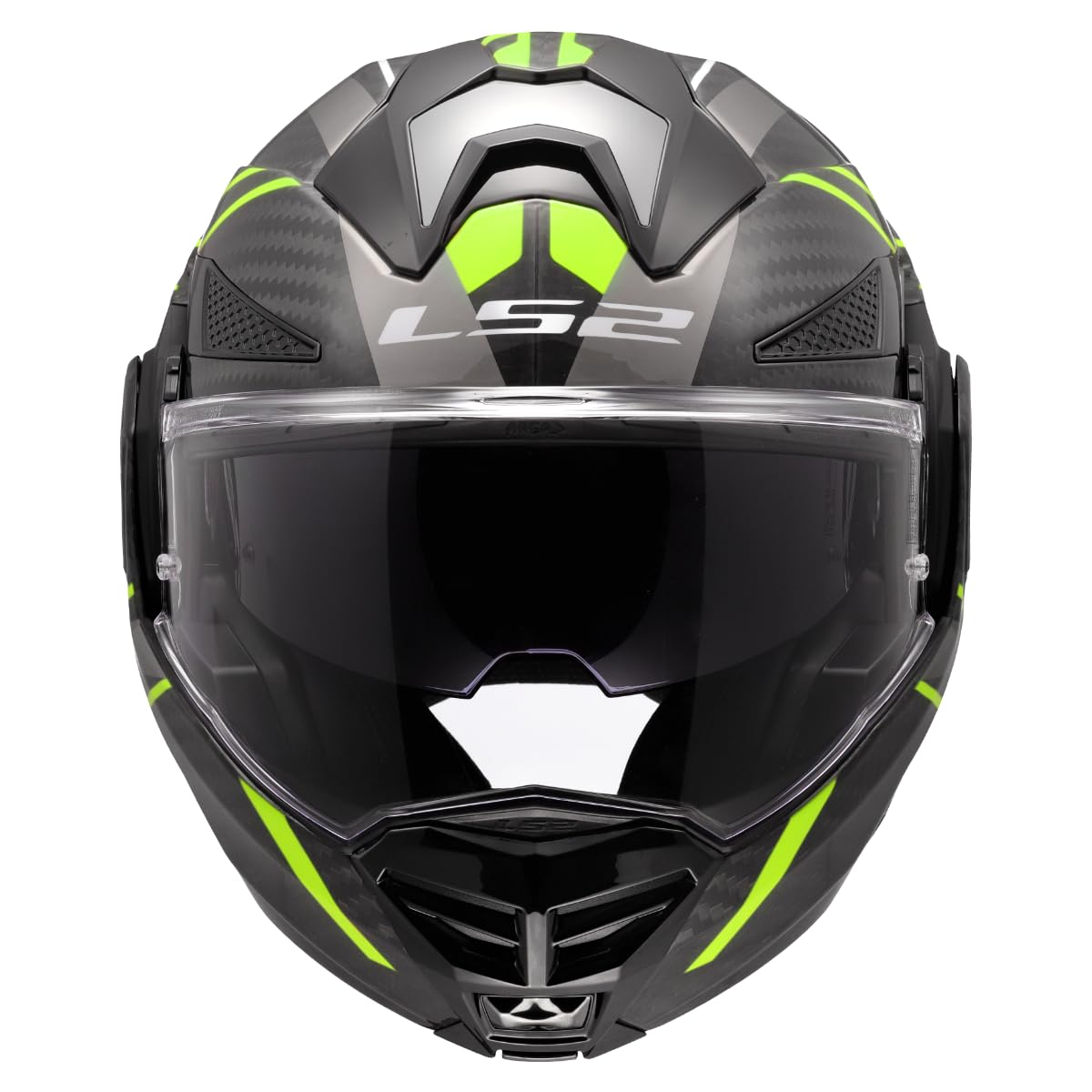LS2, Casque Moto Modulable ADVANT X Carbon Future II Gloss H-V Yellow, M