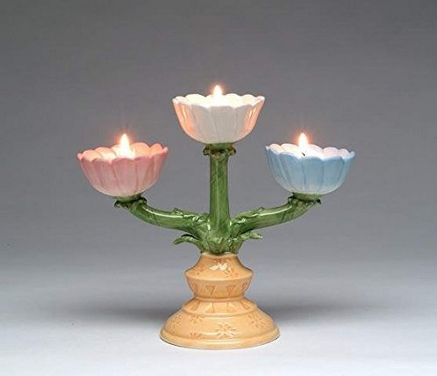 atd 50102 7.75 inch floral tealight candle holder candelabra