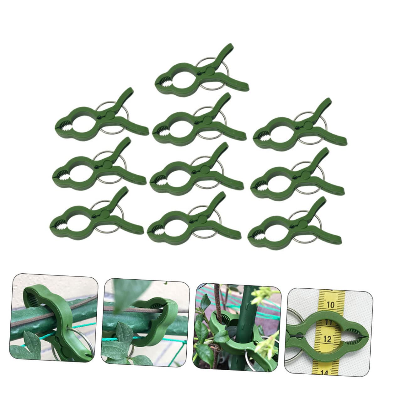 UPKOCH 5 Sätze Orchideen-Clip Klammern Zum Stützen Von Orchideen Festsetzung Gartenpflanzenklammern Klemmbausteine Pflanzen Fester Clip Pflanzen Feste Klammern Plastik Grün 10 Stück * 5