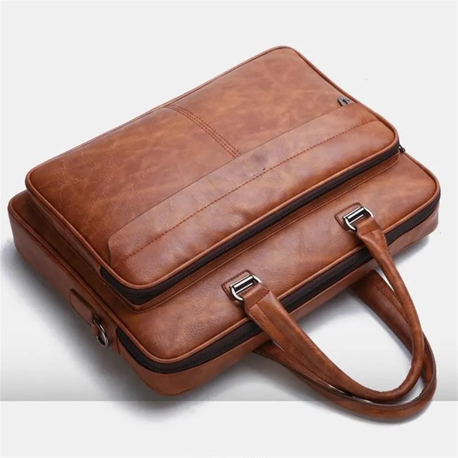 Funda Tableta Bolso de Archivo for Hombre, Bandolera Hombro, Bolso portátil Gran Capacidad for Ordenador, Ocio, maletín Negocios Mochila portátil(Bruin)