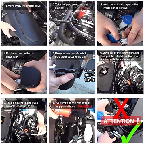 Rulline Universal 350Ml Oil Catch Can Tank 0046 Aluminum Polish Baffled Reservoir Silver #TOP5