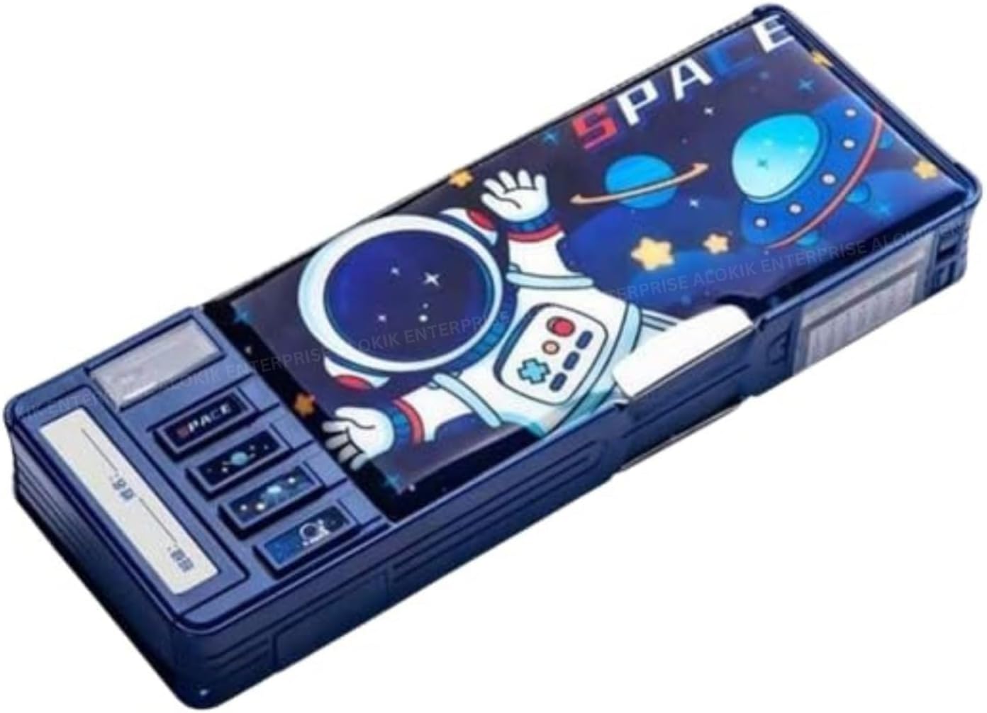 New Plastic Multifunctional Space Compass Box for Kids, Magnetic Pencil Case for Boys & Girls, Return Gifts, Multicolor