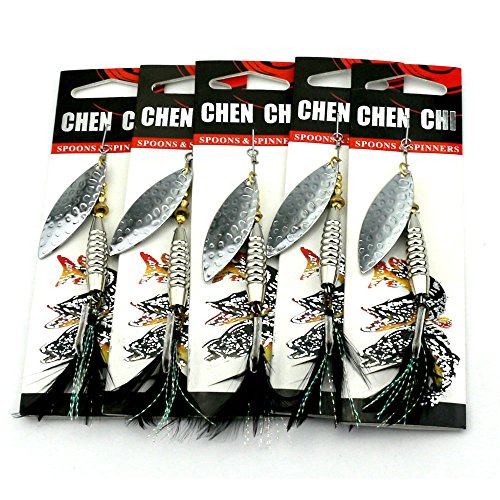 LENPABY 5pcs Spoons Fishing Kit/Trout Spinner Kit/16.5G 10CM