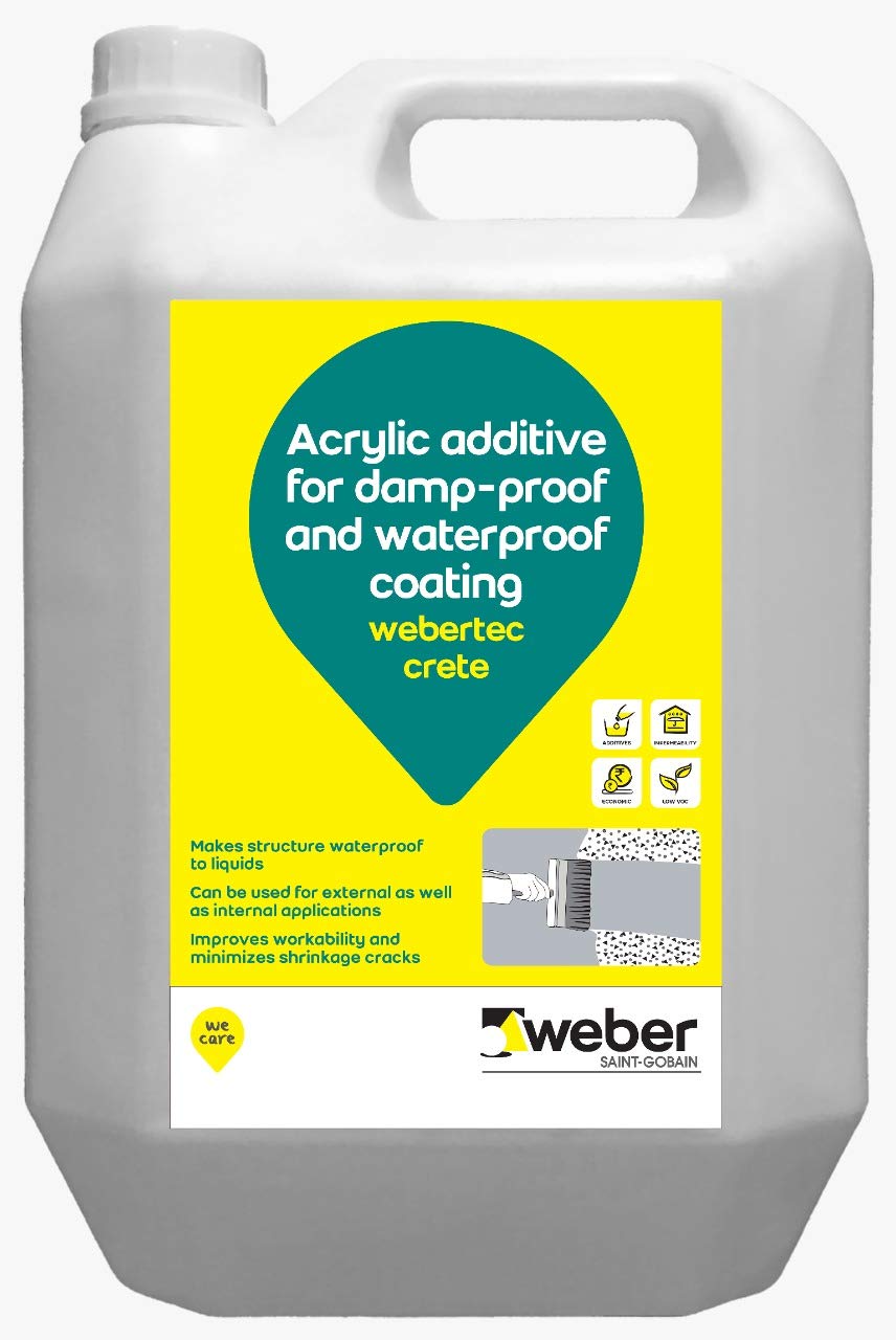 Webertec Crete - 5 LTR_Multipurpose Polymer for Easy-to-do Waterproofing and General Concrete Repairs (B07PB21KPF) Amazon Price History, Amazon Price Tracker