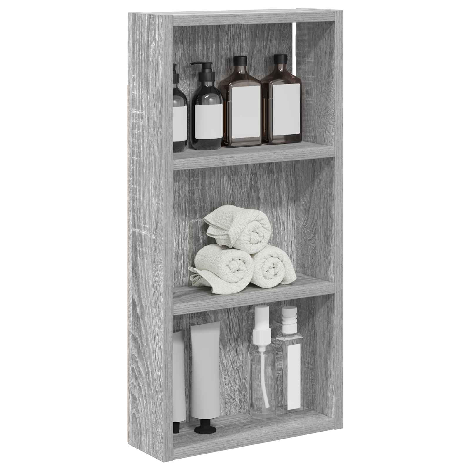 vidaXL Bathroom Wall Cabinet Grey Sonoma 30 x 10 x 60.5 cm