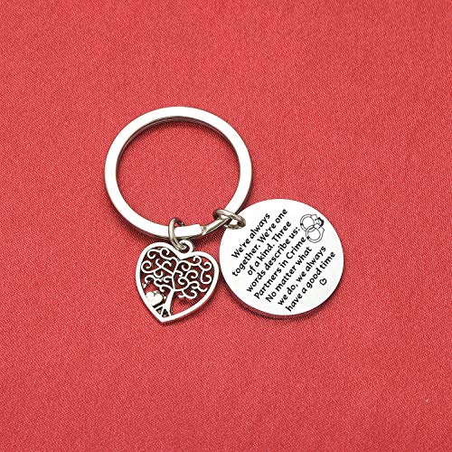 Partners In Crime Gift Best Friend Birthday Keychain Inspirational Gift Long Distance Friendship Gift Cousin Gift For Best Friend Keychain Girlfriend Gift Sister Gift #TOP5