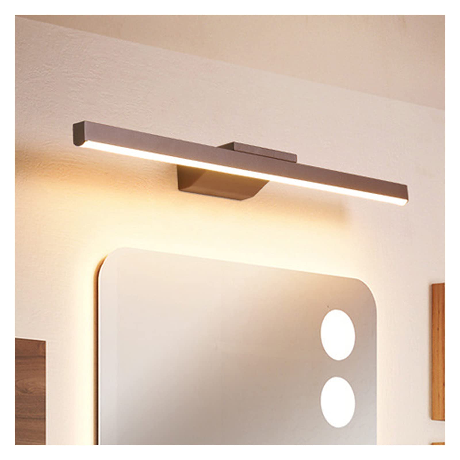 Semplice 41/60/80/100/120 cm Luci anteriori a specchio Nordic Lunga striscia Camera da letto Toeletta Personalità creativa Bagno Nebbia impermeabile Lampada da parete a LED a risparmio energetico (80