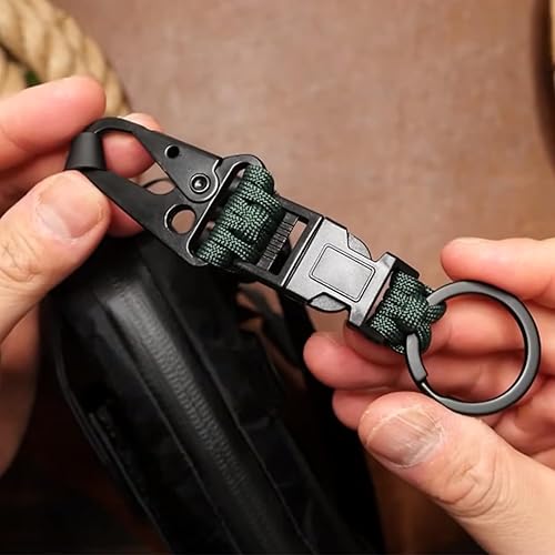 Miniatura 6 de 12 juegos de ganchos tácticos de metal de 1 pulgada para llaves de automóvil, clip de cadena de llavero resistente para pulseras de paracaídas,