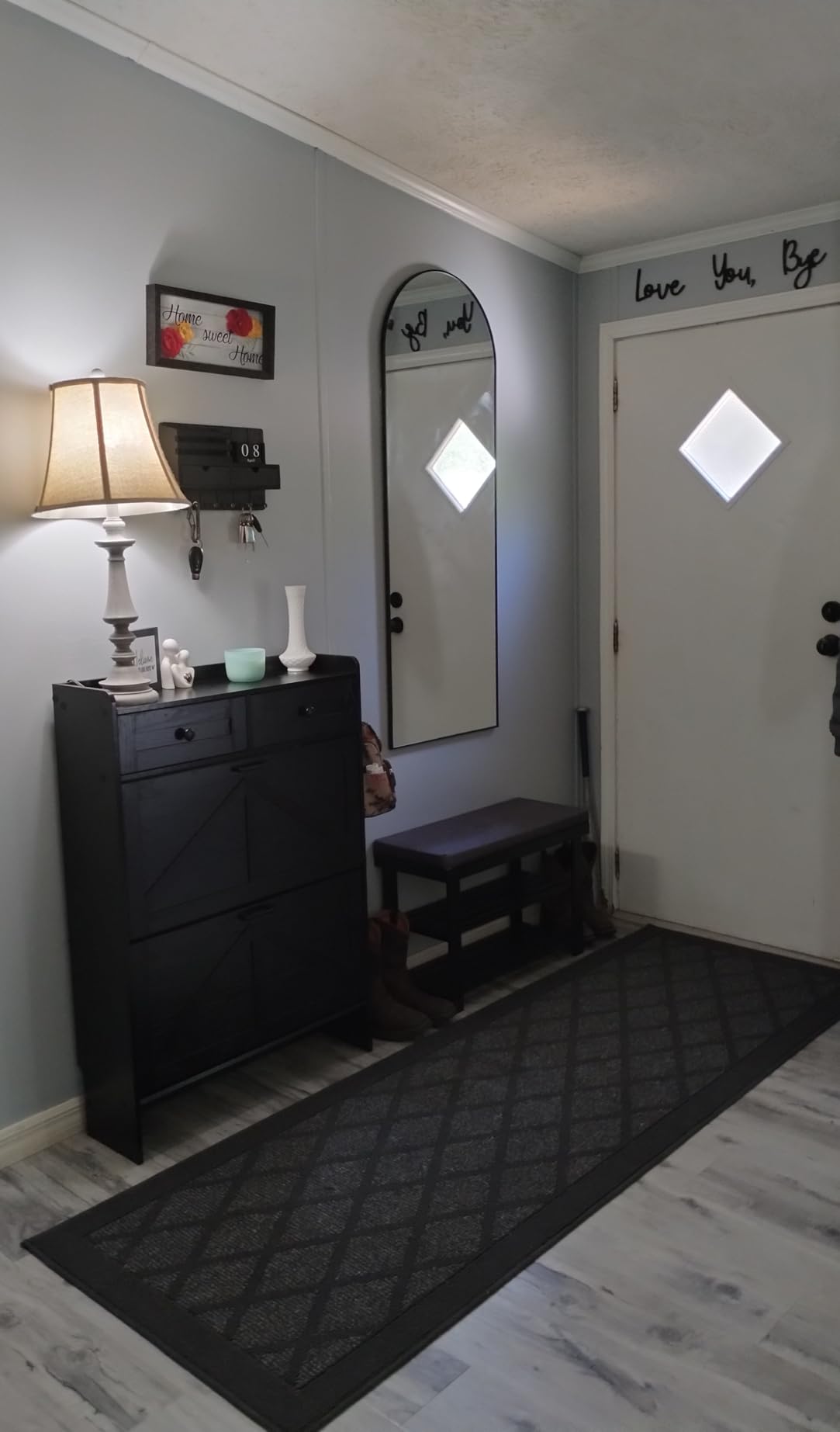 Plain Diamond Sliding Door Rug Runner