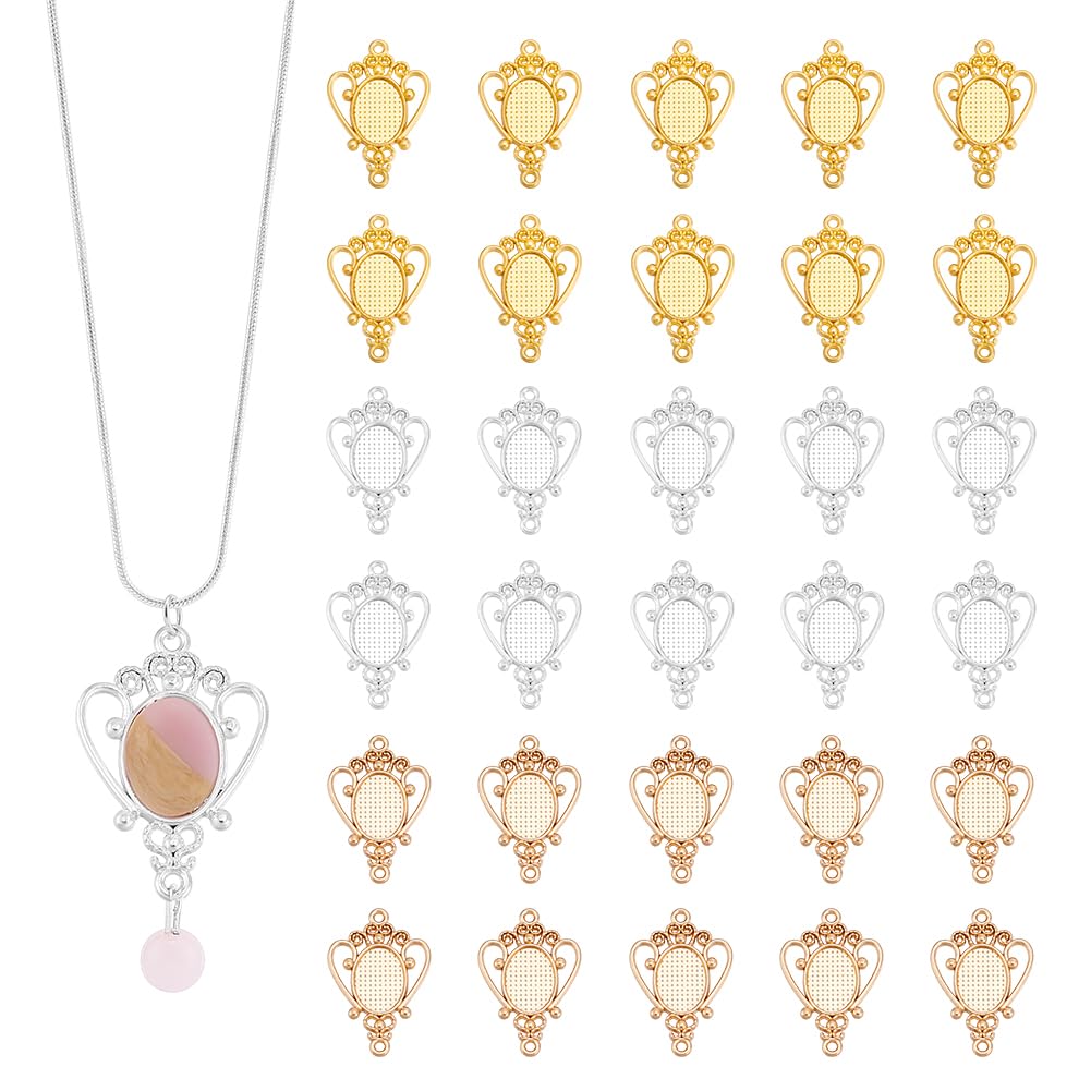 Cabochons vierges pour fabrication de boucles d'oreilles et colliers fleur UNICRAFTALE 33mm DIY